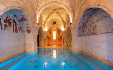 Relax in mineral-rich thermal waters at Castilla Termal’s historic St Bernard spring pools Indoor thermal spa pools fed by the historic St Bernard spring at Castilla Termal Monasterio de Valbuena