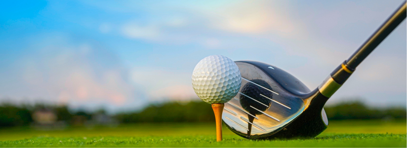 Man playing golf on a course at a luxury golf and spa holiday retreat