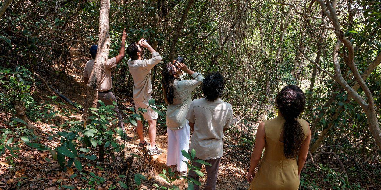 Guests exploring the local area and birds accompanied by hotel's bird expert