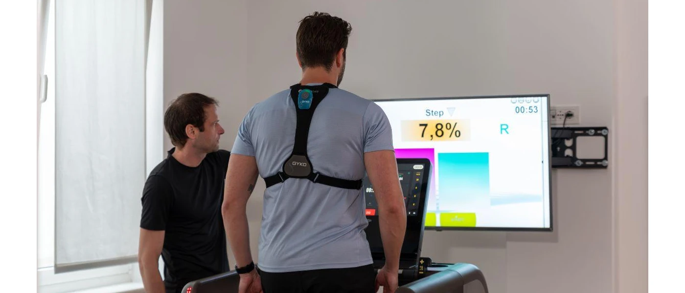 Male on a treadmill having his postural analysis done 
