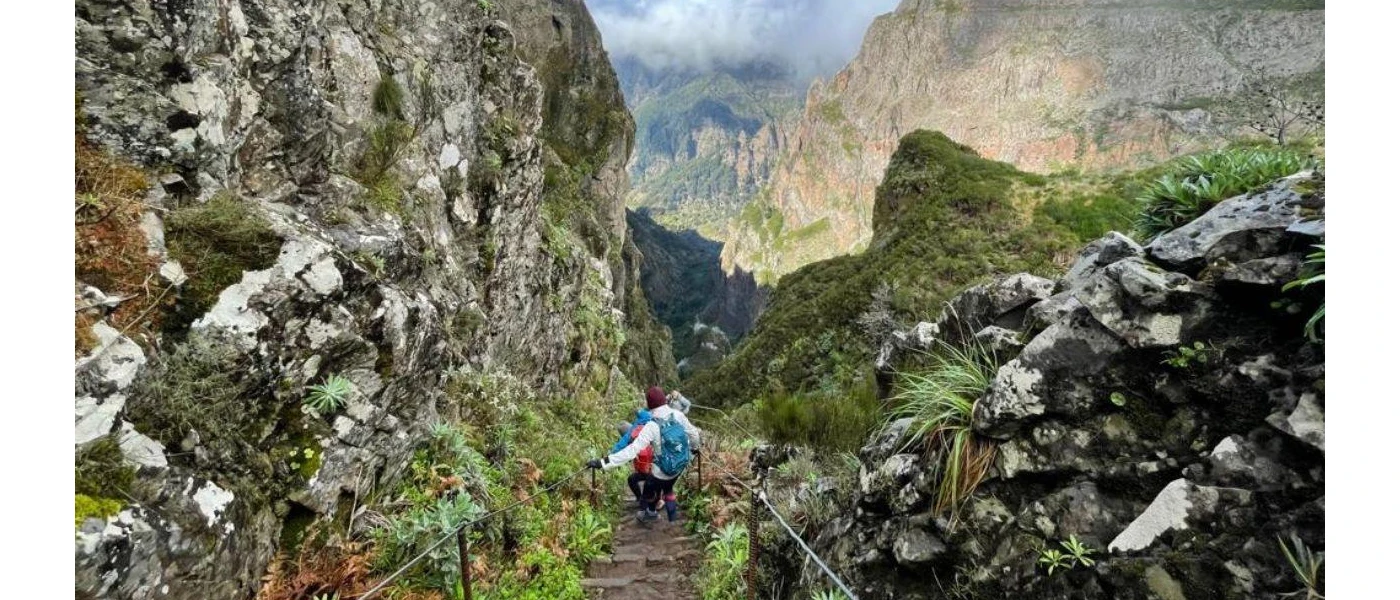 Madeira's mountains and hiking trails on a clear day