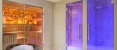 Sauna and snow showers at Serenity Spa at Pine Cliffs Resort